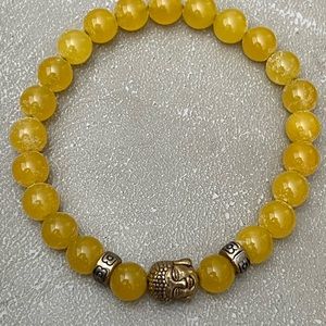 Yellow stone stretchy meditation bracelet